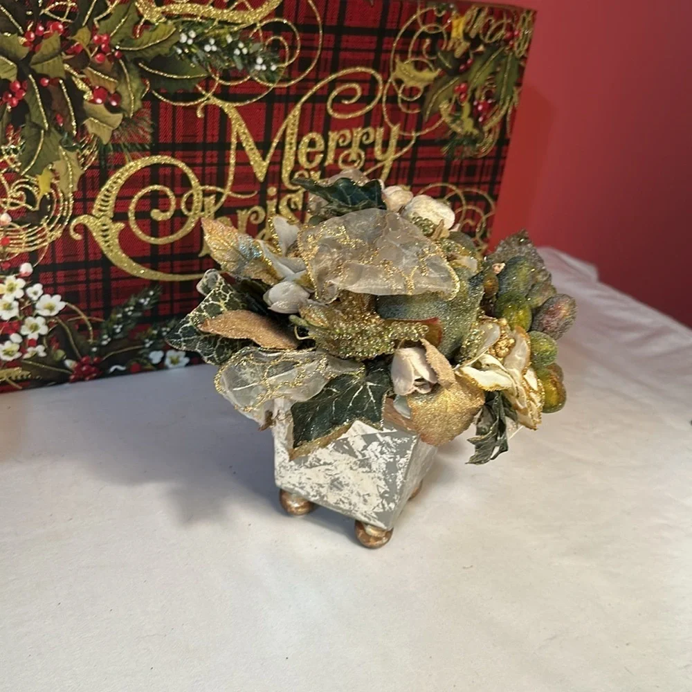 Christmas faux flower arrangement decor